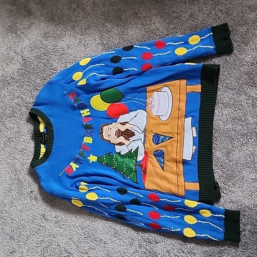 "Happy Birthday Jesus" Ugly Christmas Sweater
